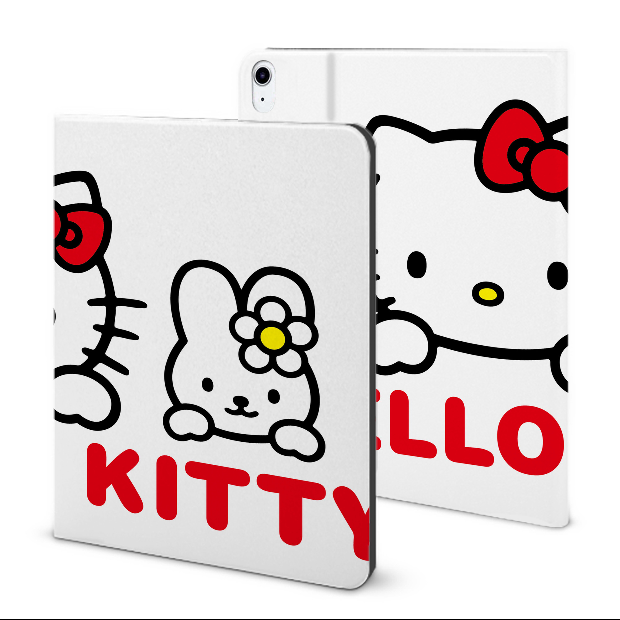（画像用） Hello Kitty ハローキティ IPad ケース ブック型 PUレザー TPU 耐衝撃 軽量 薄型 ペン収納なし 全面保護 IPad 各モデル対応